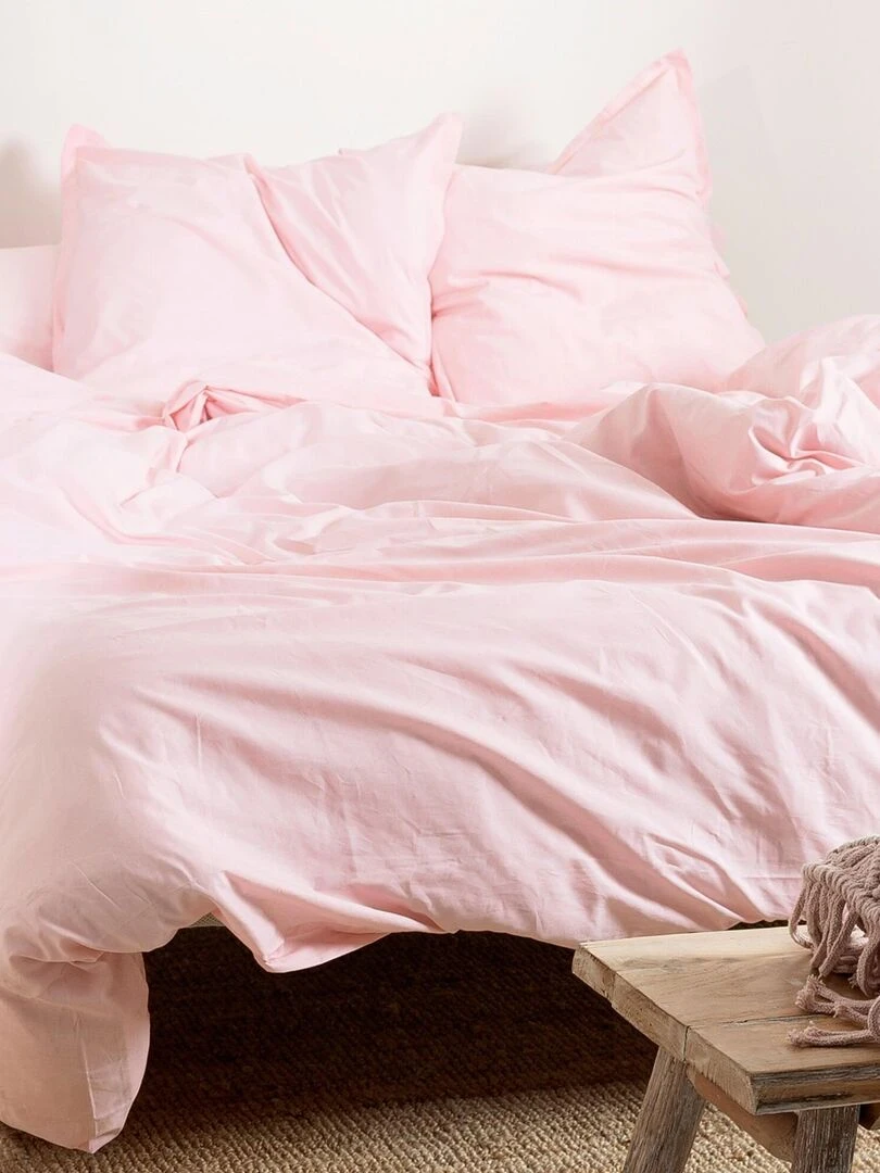 Housse de couette Basic "Happyfriday" Rose pâle
