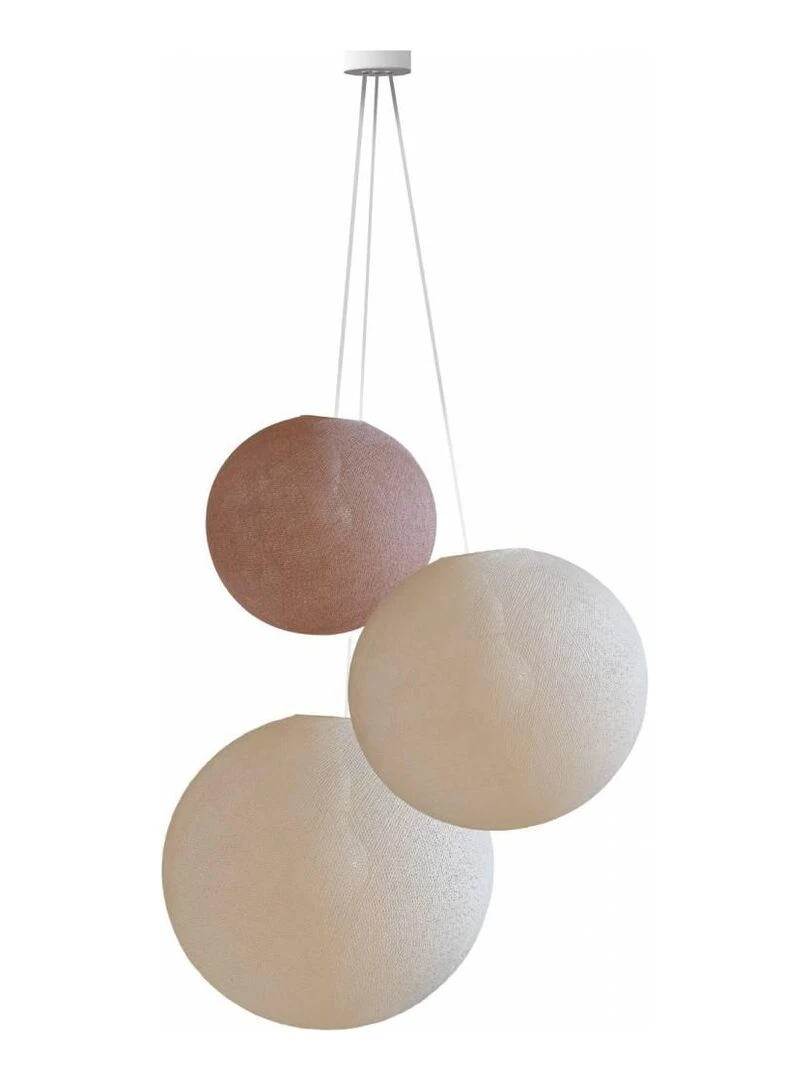 Suspension 3 globes Vieux rose