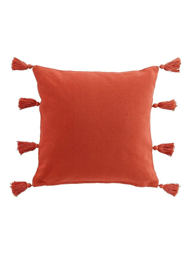 Coussin déco Tasselina Orange mandarine