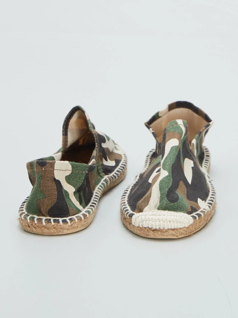 Espadrilles en corde avec imprimé camouflage   Beige/vert/marron