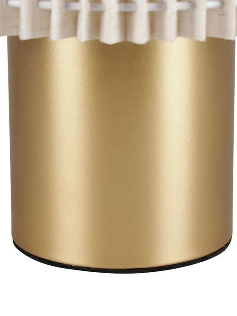 Lampe métal lin Auréline écru dorée   Ecru