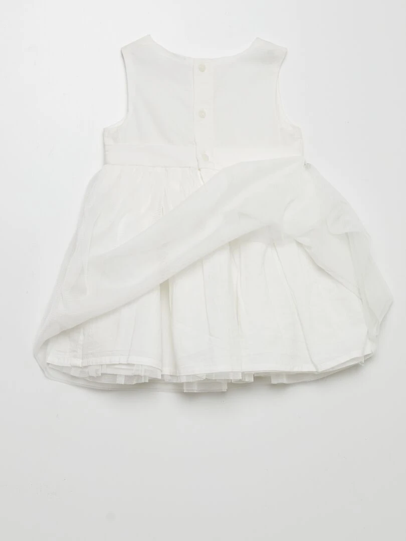 Robe évasée en tulle   blanc