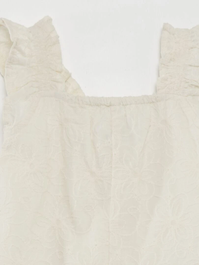 Combinaison en broderie anglaise   Crème