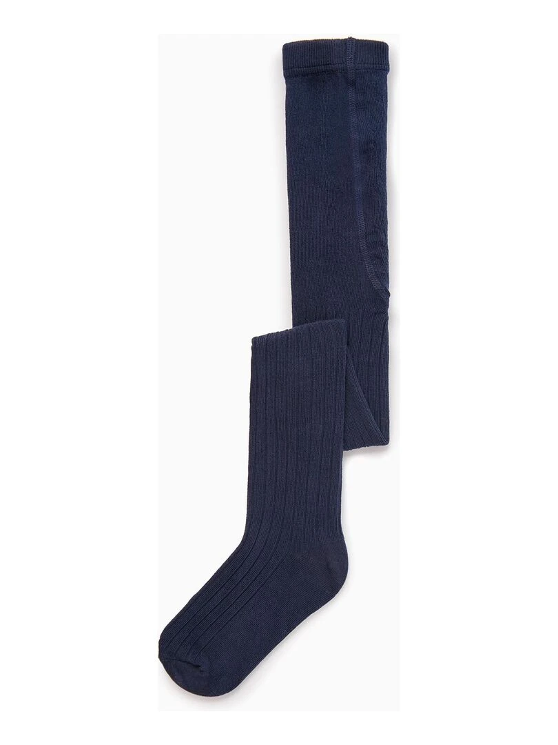 Collant Maille Côtelée Anti Boulochage Fille ESSENTIALS LINE Bleu foncé
