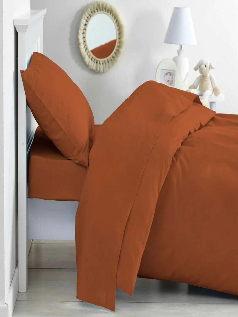 Lot x2 Taies d'oreiller 100% coton Bio 'Ptit Basile' Rouge