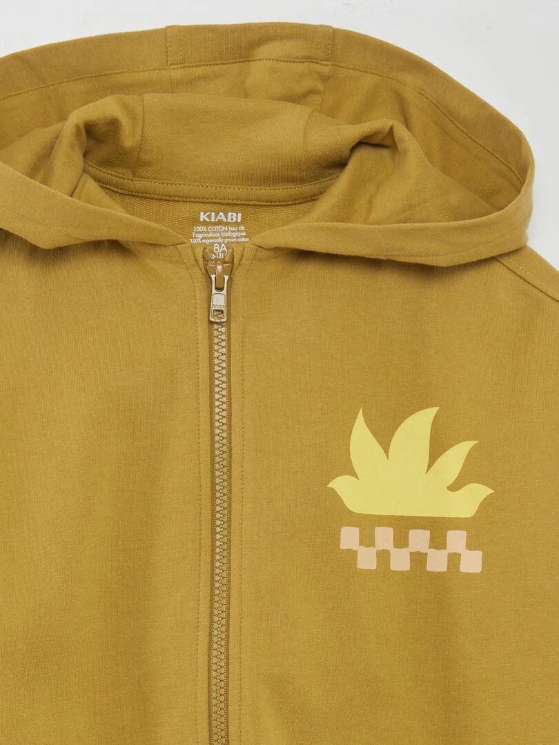 Sweat zippé à capuche   Grafik Edition   Vert