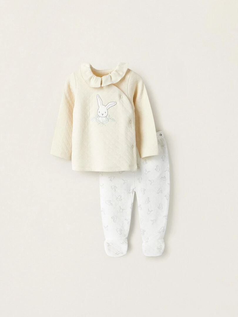 Ensemble pour Nouveau Née 'Lapins' EARLY BLOOM Beige clair