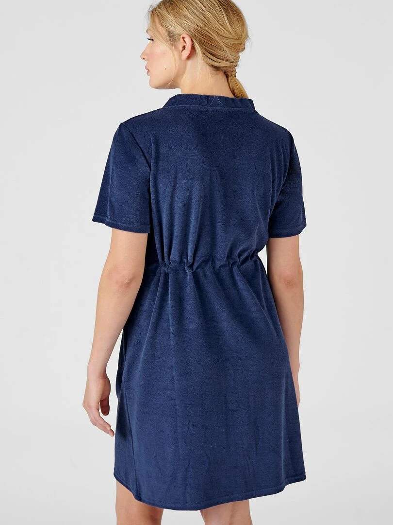 Robe de détente zippée en éponge   Damart   Bleu marine