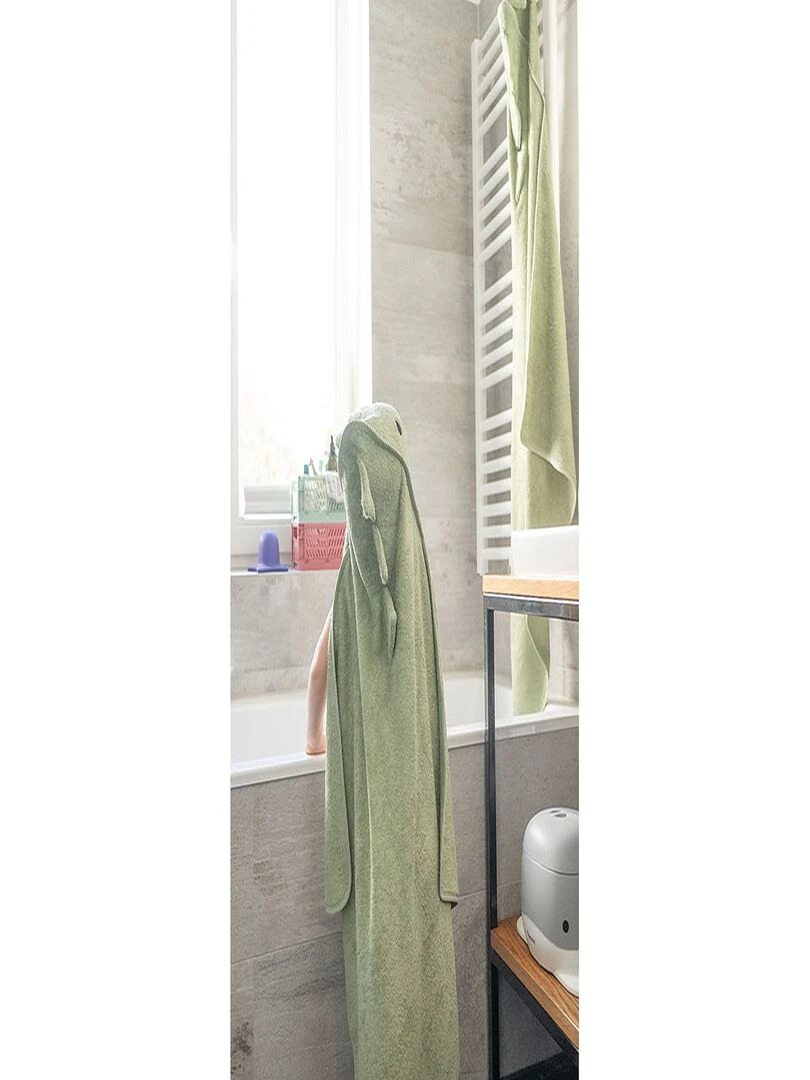Serviette à capuche dinosaure   Vert pistache