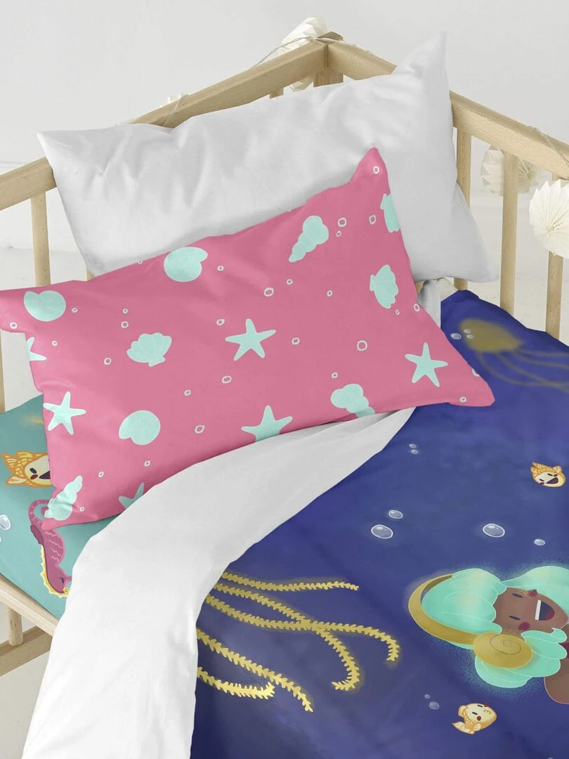 Parure housse de couette 2 pièces Happy mermaid "Happyfriday"   Blanc