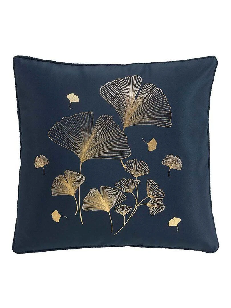Coussin déco Bloomy noir Bleu