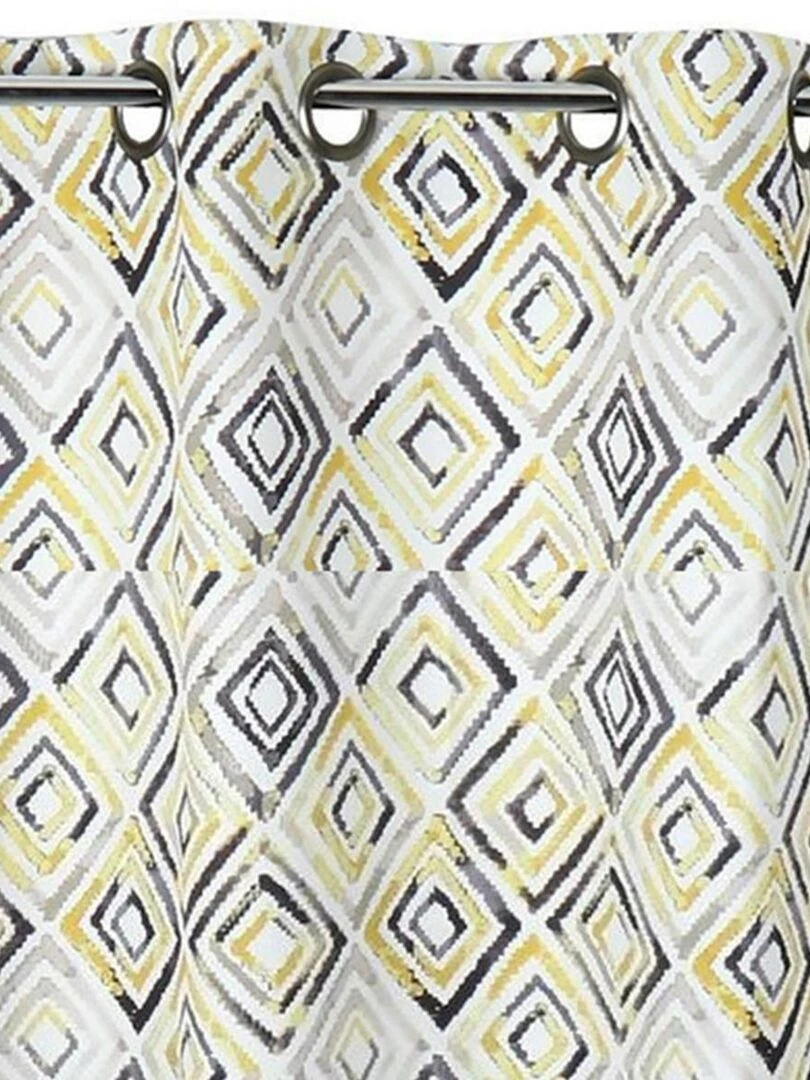 Rideau obscurcissant motifs géométriques losanges Jaune