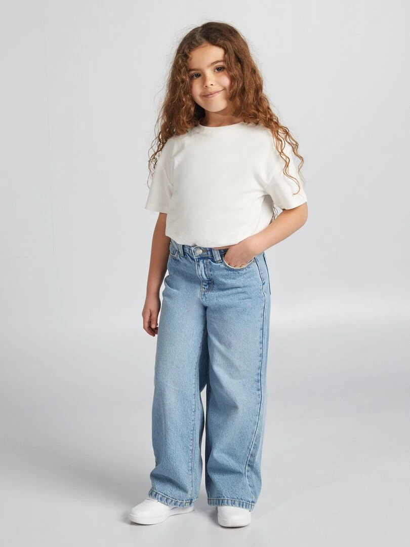 Pantalon wide leg Bleu