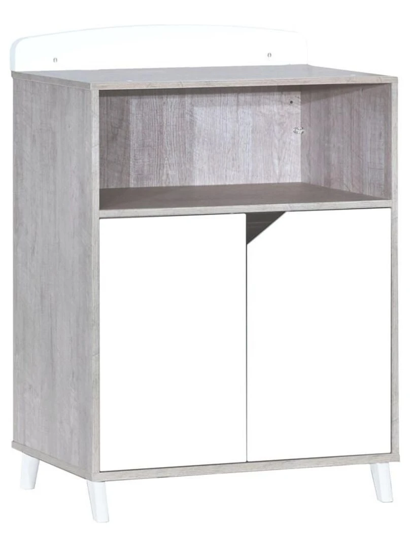 Lit combiné SCANDI   BABYPRICE   Blanc Gris