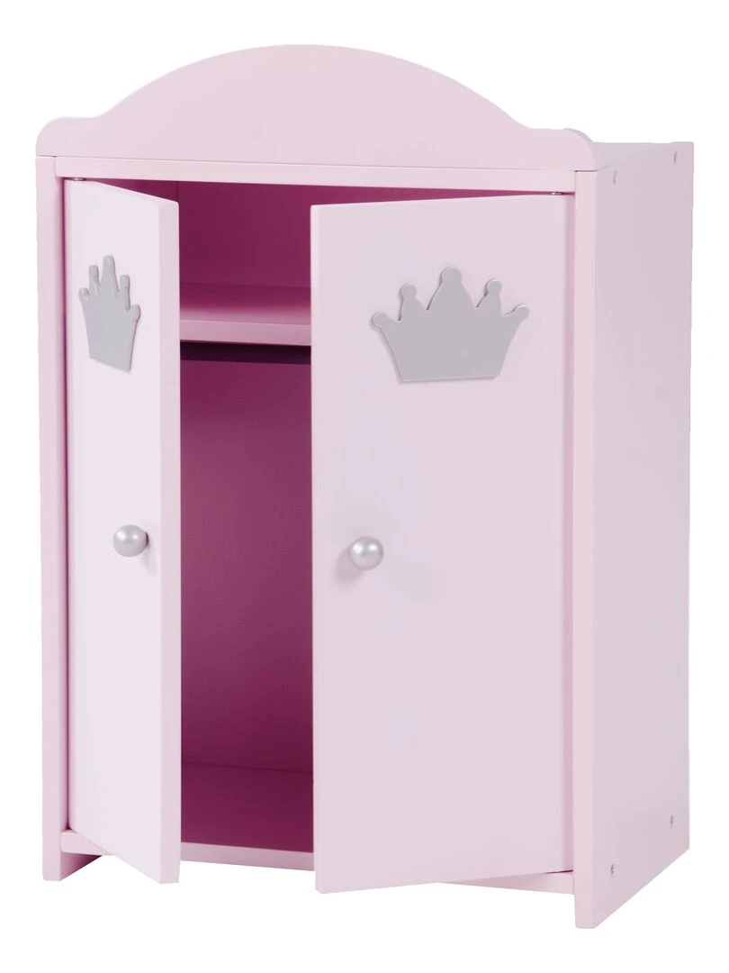 ROBA Armoire Poupée "Princesse Sophie" avec Tringle à Vêtements et Étagère Dès 18 Mois Rose N/A
