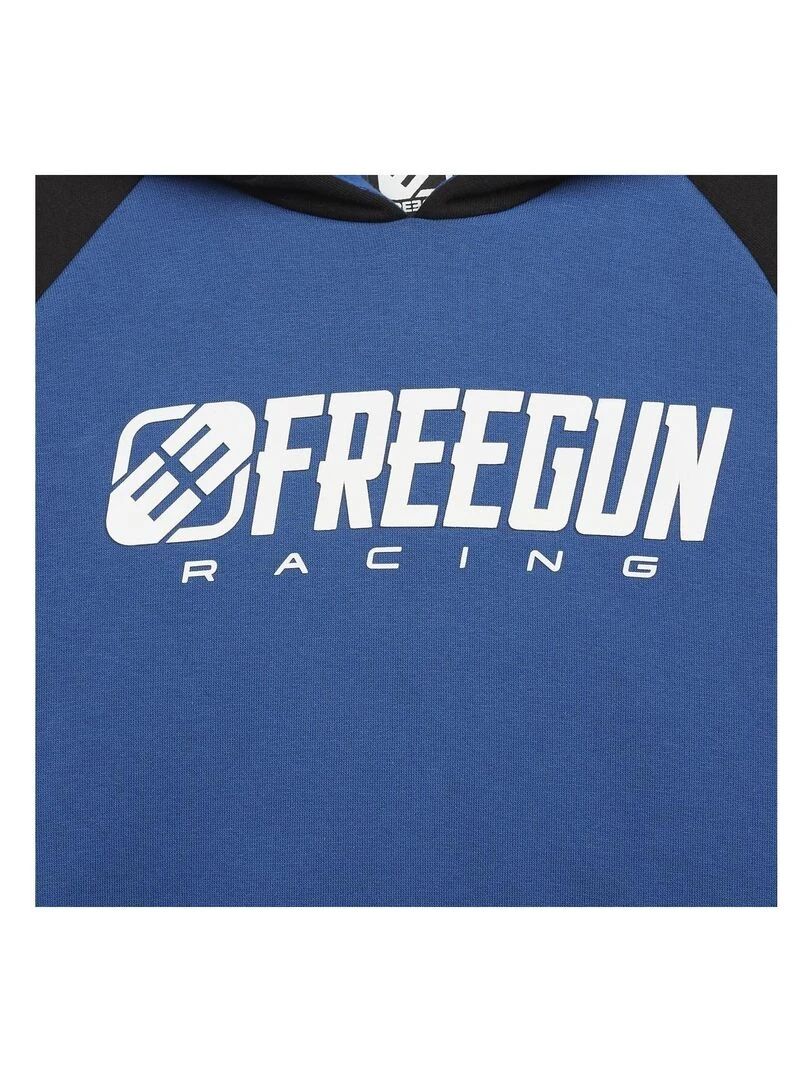 Sweat garçon à capuche Collection Racing Freegun   Bleu