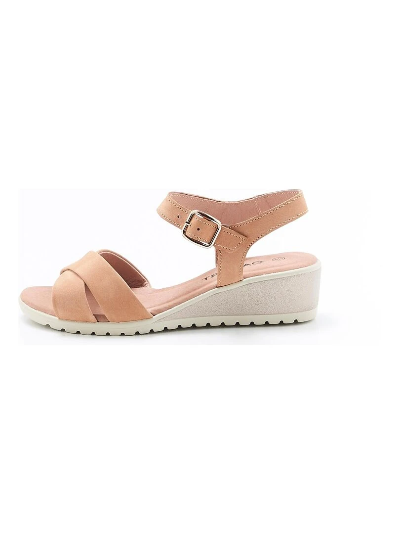 Sandales compensées Damart Camel