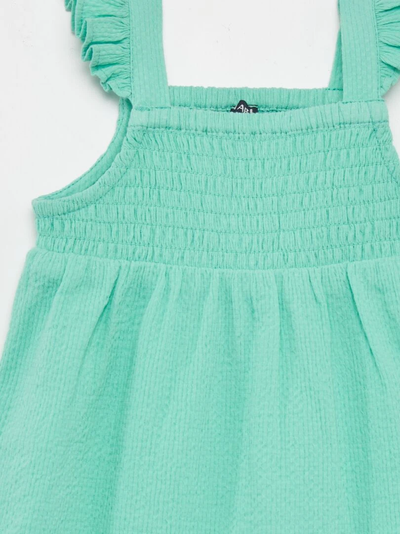 Combi short en maille gaufrée   Vert