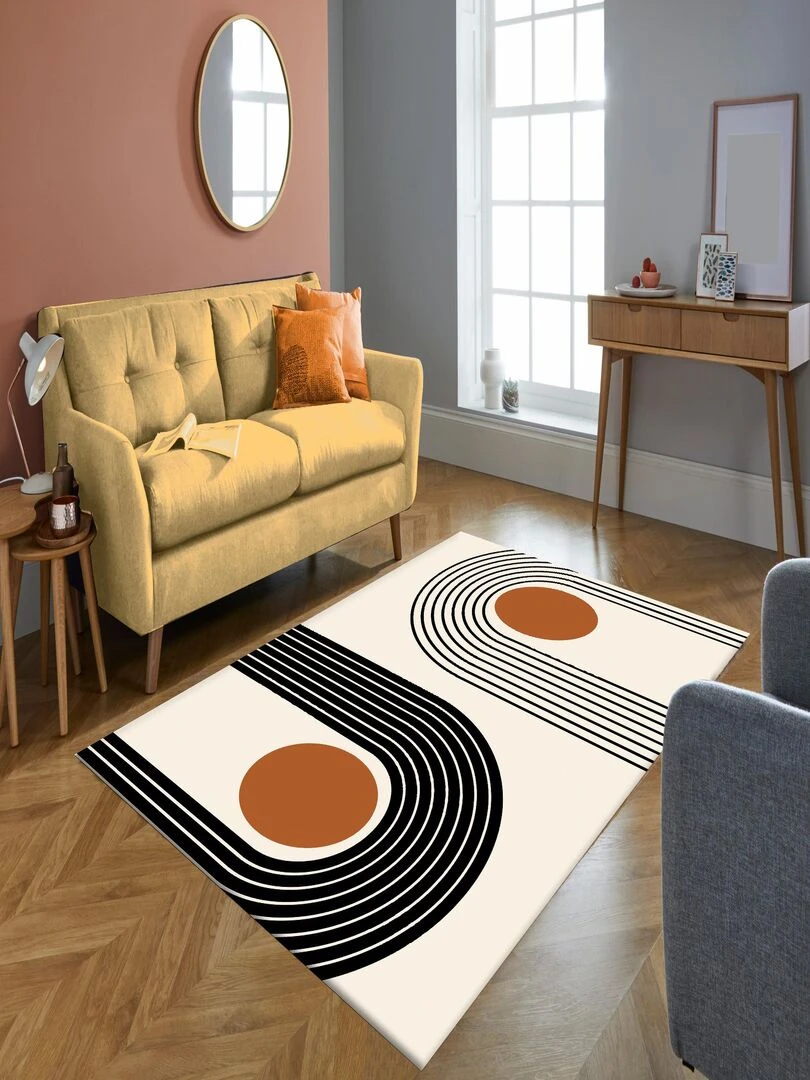 Tapis SEVENTIES Orange Blanc Orange