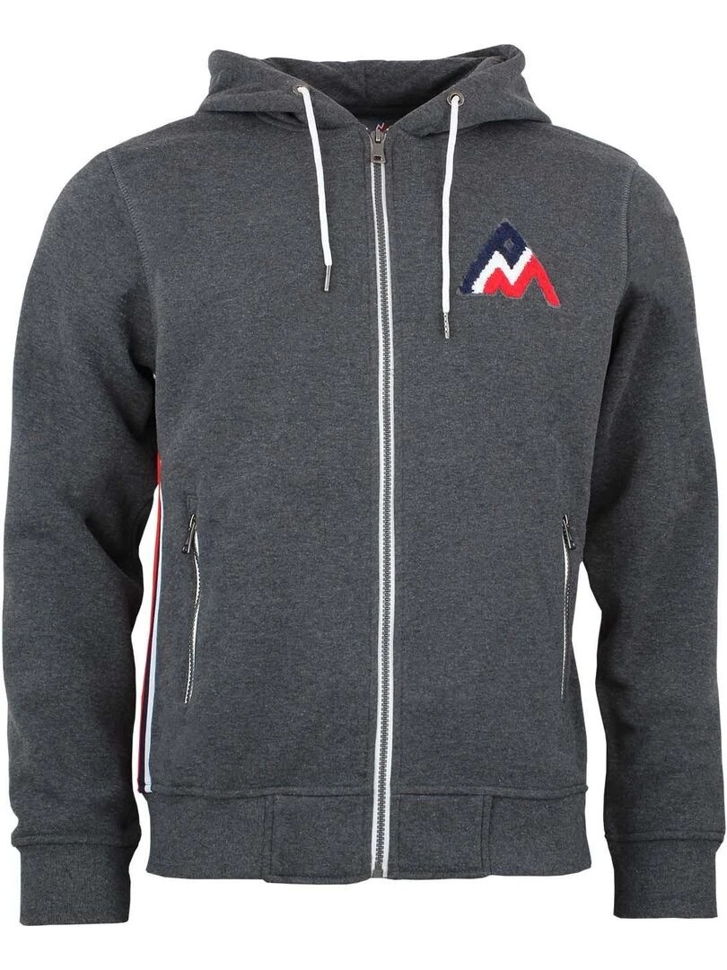 Sweat zippé à capuche homme CHARLES PEAK MOUNTAIN Gris foncé
