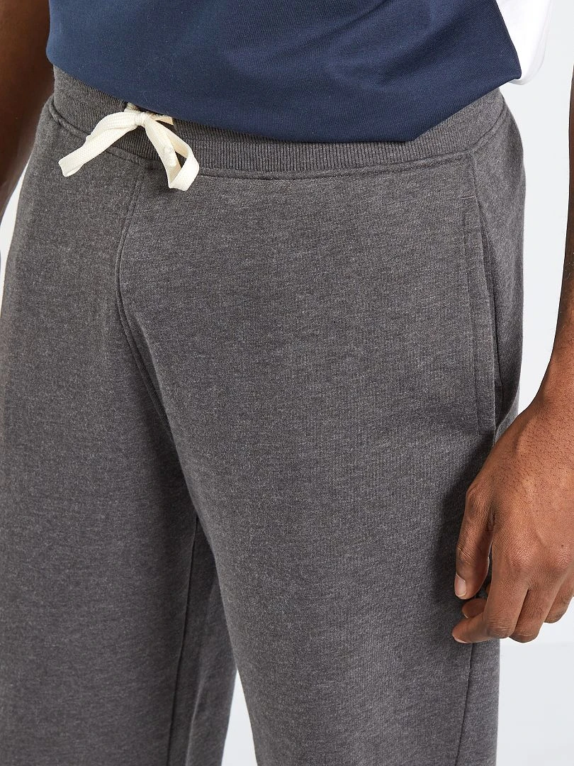 Pantalon uni en molleton   anthracite