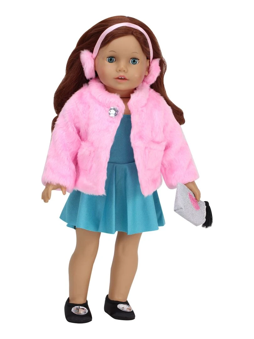 Sophia's   18" Poupee   Mabet de fourrure et bandeau d'oreille   rose   N/A