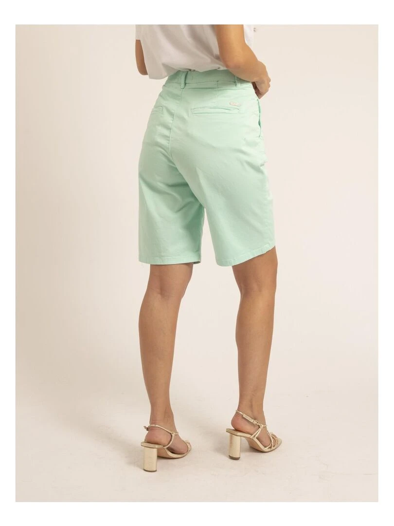 Bermuda chino slim XILAMA Vert d'eau