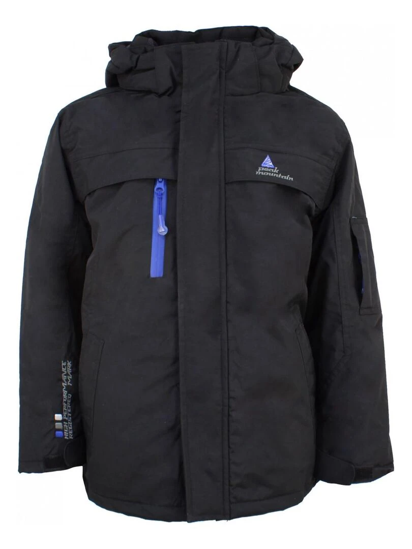 Parka de ski garçon ECADIK PEAK MOUNTAIN Noir Noir