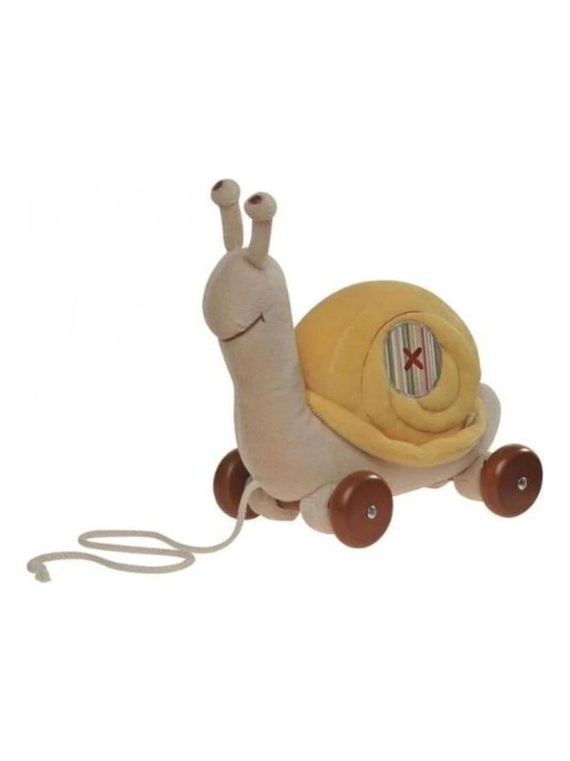 doudou Noukies Escargot Jaune sur Roulette Emma Paco Aldo Pantin Jaune