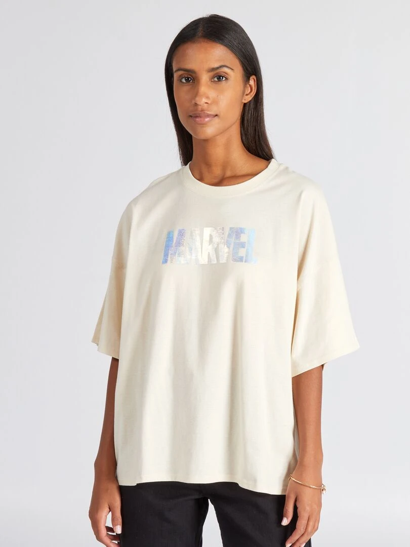 Tee shirt oversize 'Marvel' beige