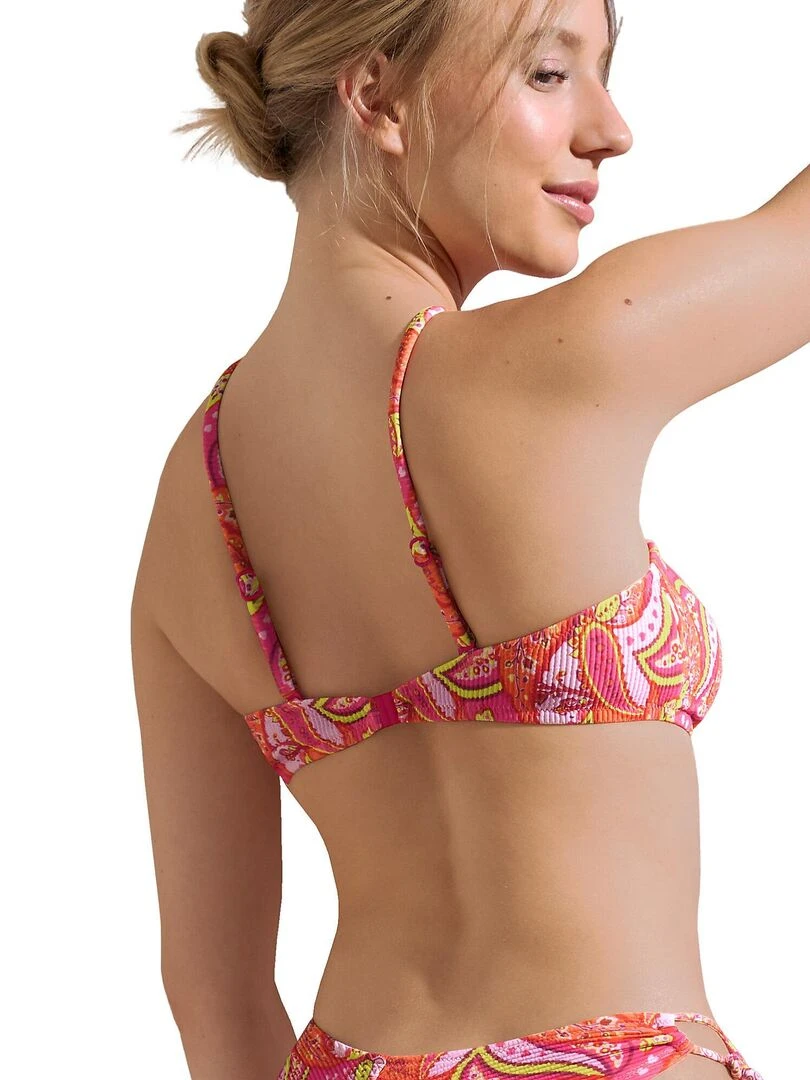 Haut maillot de bain bandeau multipositions sans armatures Kavala Orange corail
