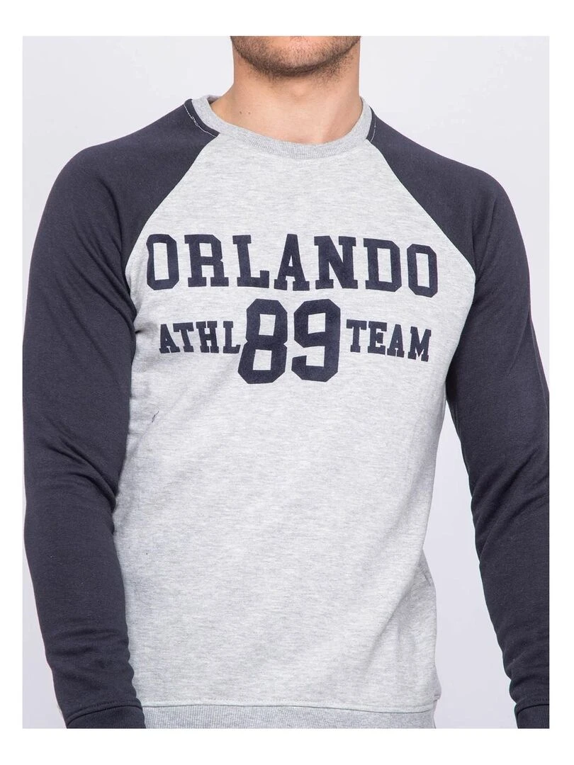 Sweat col rond manches raglan WESTERN   Bleu marine