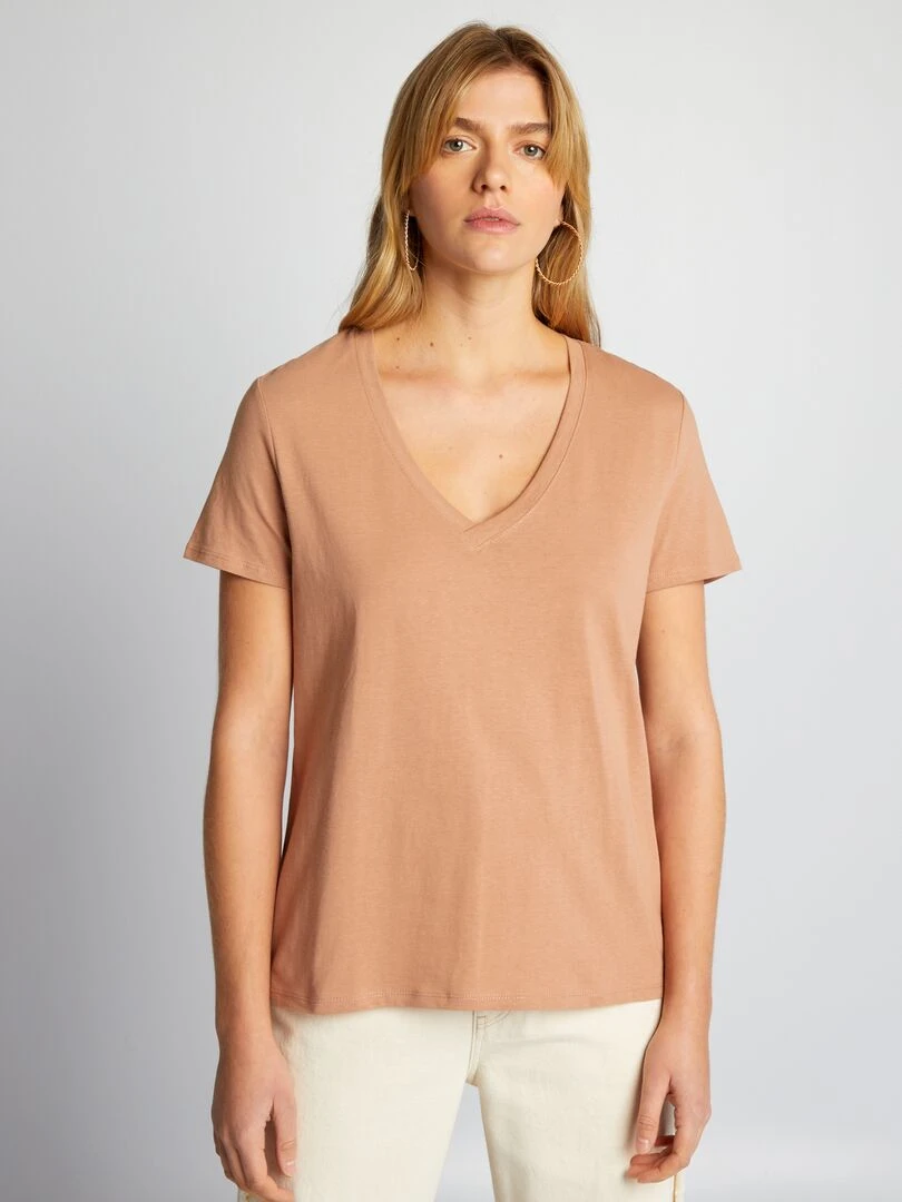 T shirt basique   Marron