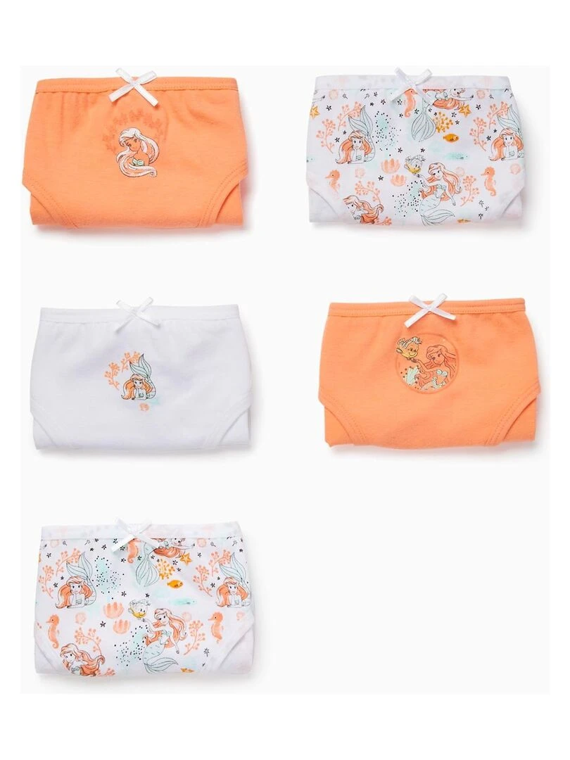 Lot 5 Culottes en Coton Fille 'Ariel' DISNEY Multicolore