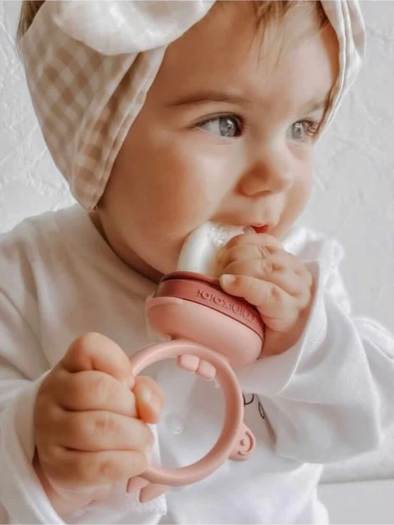 Grignoteur bébé en silicone  innovant   Marron caramel