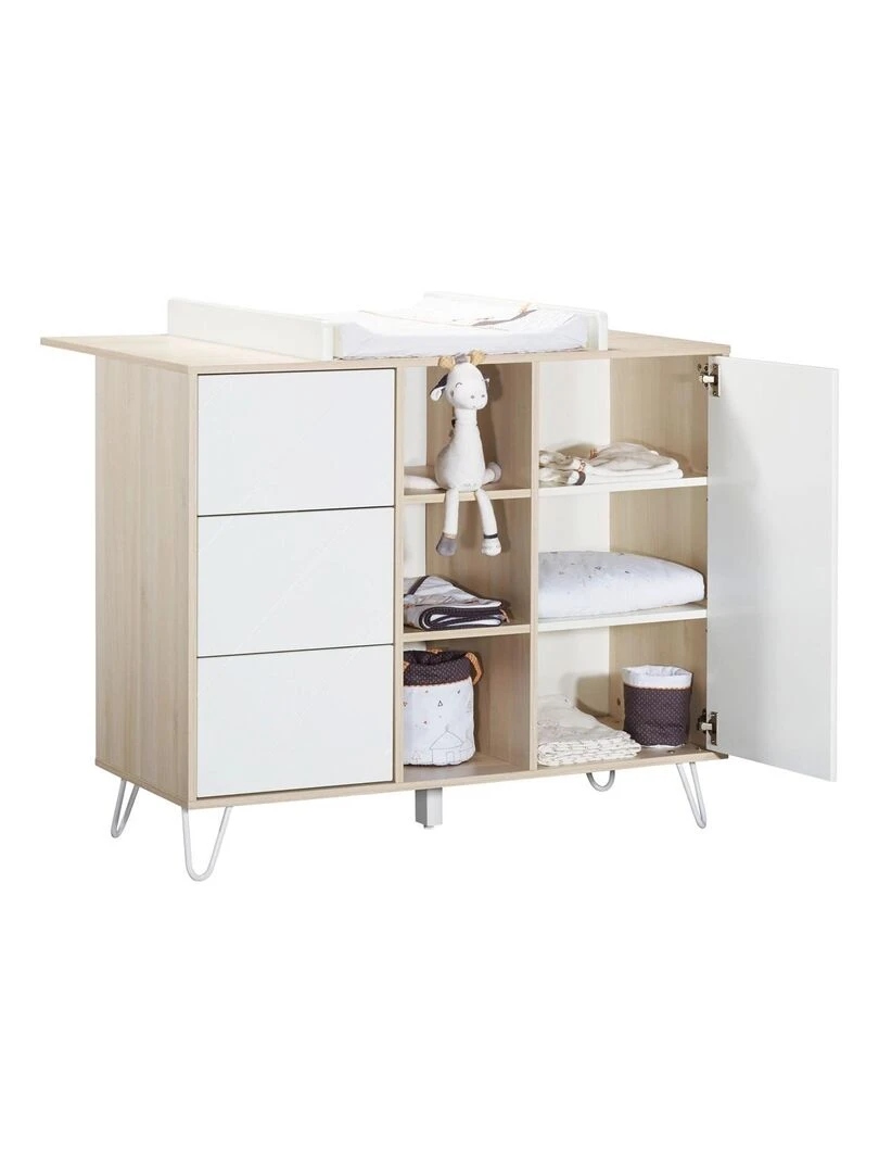 Commode 1 porte 3 tiroirs   SAUTHON   Blanc