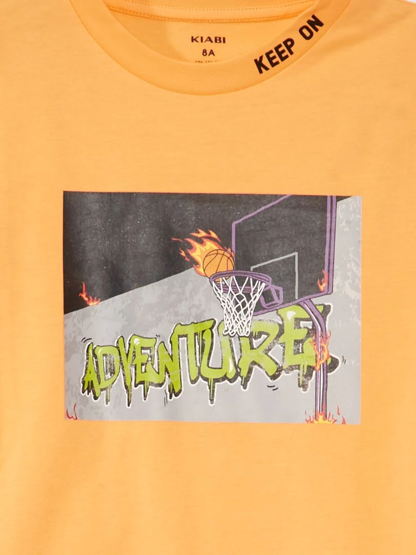 T shirt en jersey 'Tennis' manches courtes Orange