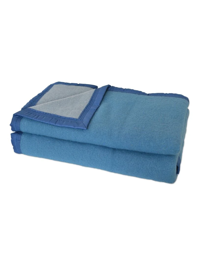 Couverture en 100% pure laine vierge 500g/m² Bleu