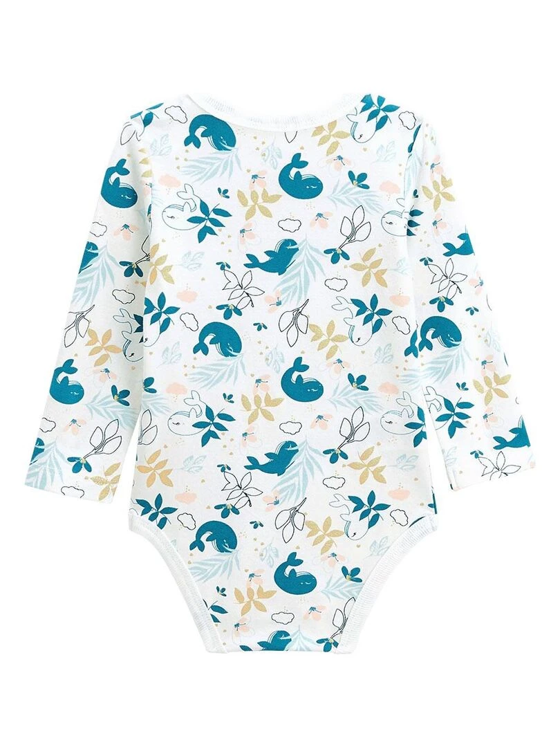 Lot de 2 bodies bébé manches longues Moana   Bleu