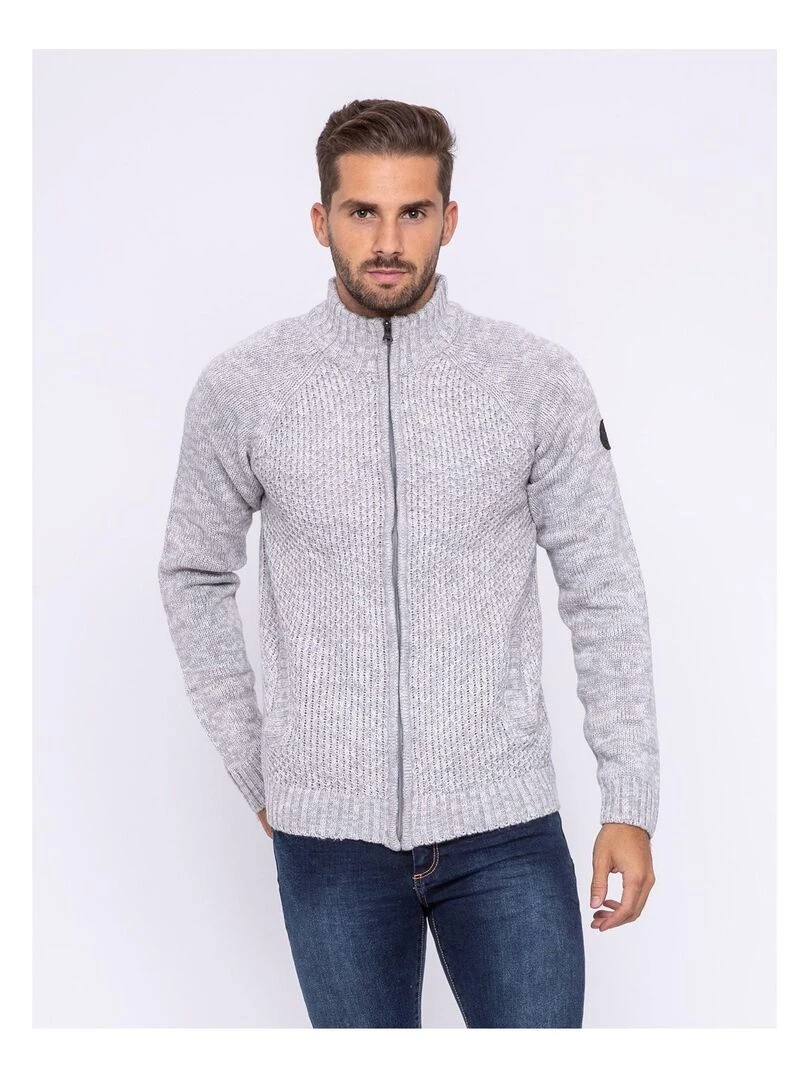 Gilet zippé col montant LIVIER Gris clair
