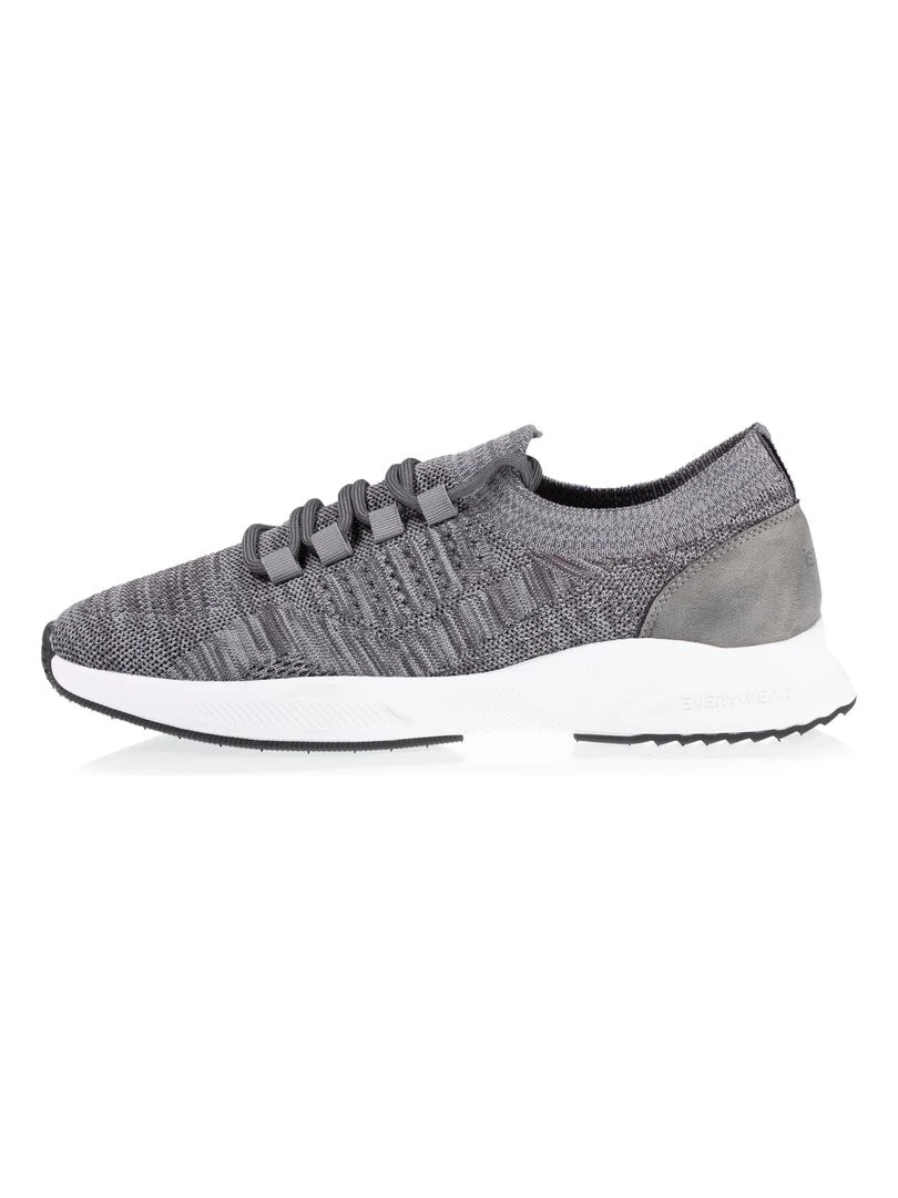 Baskets Confort Homme slip on à lacets Gris   Gris