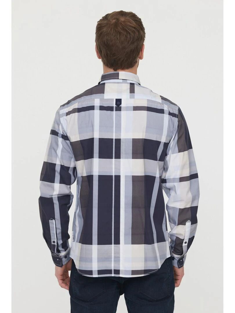 Lee Cooper   Chemise manches longues coton regular DALLIS   Bleu marine