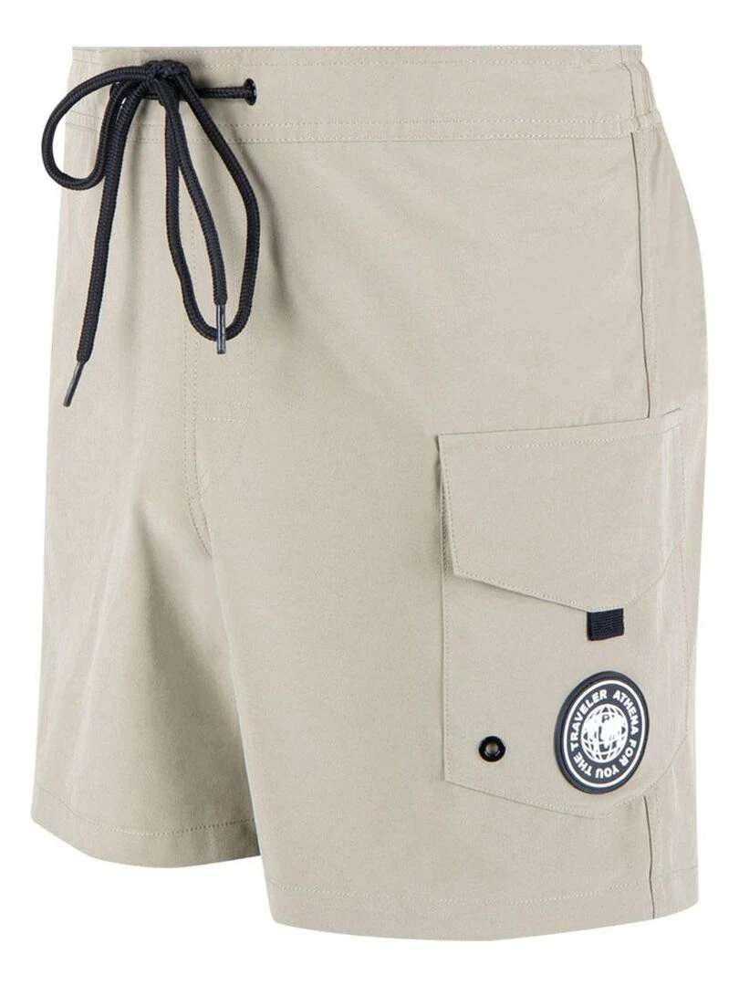 Bermuda de bain medium homme Construction traveler   Beige