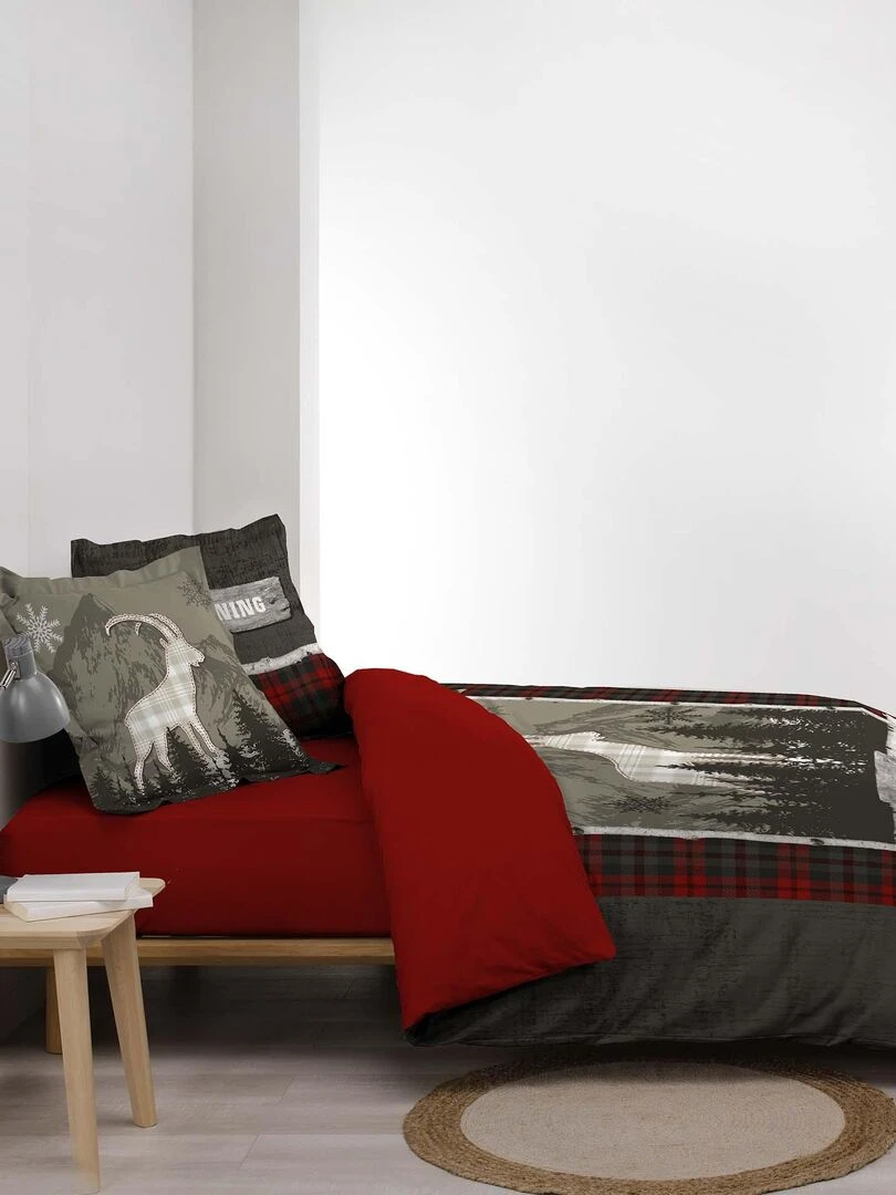 Housse couette + taies 220 x 240 cm Cocooning des Alpes   Blanc