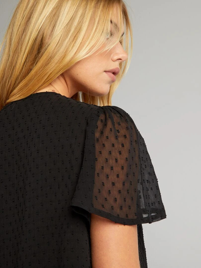 Chemisier en plumetis   noir