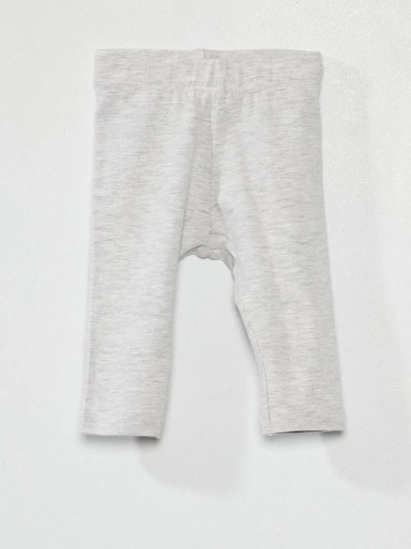 Legging long uni en maille jersey gris clair