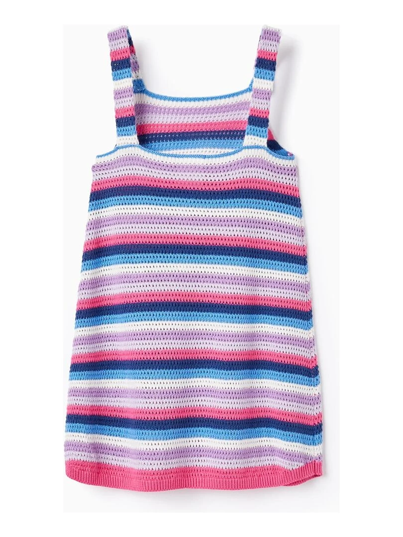 Robe En Maille À Rayures Pour Fille manches courtes EXPLORING AUSTRALIA Rose