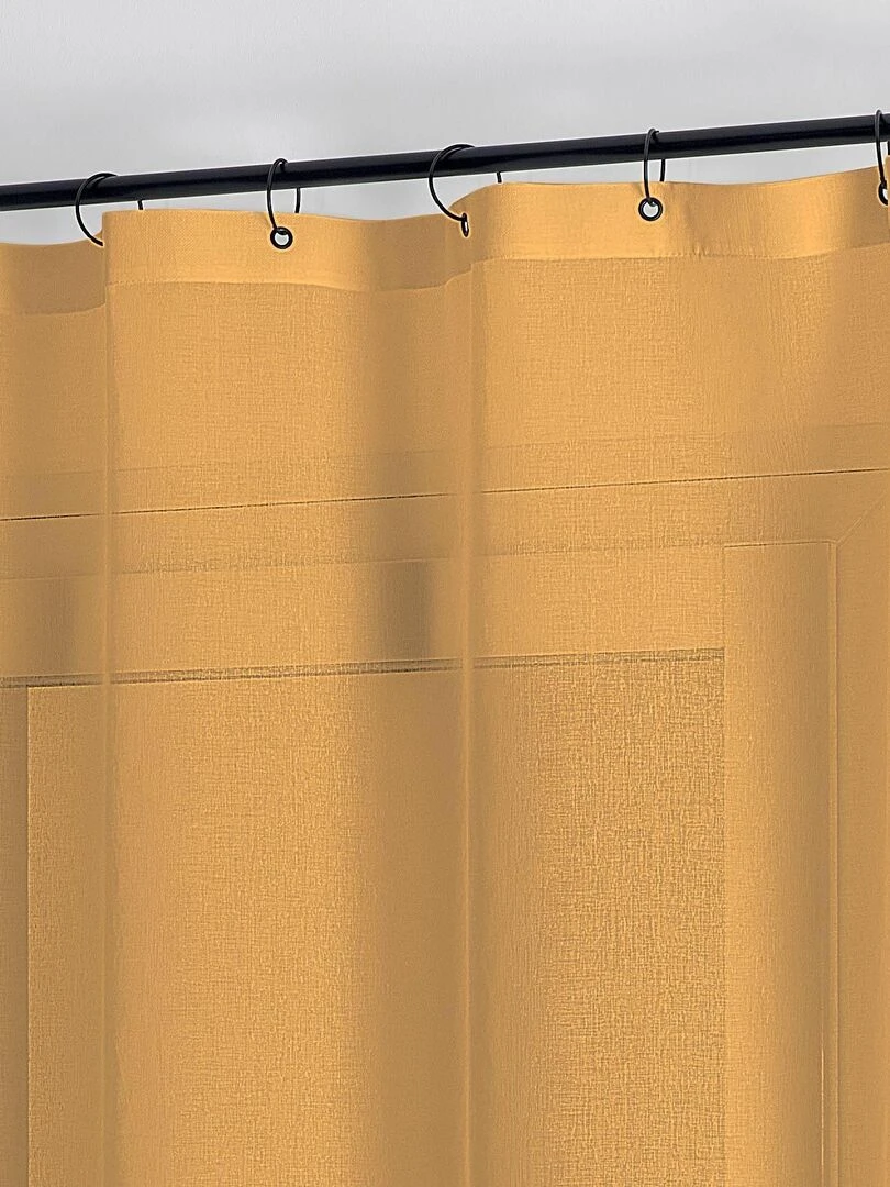 Voilage à anneaux noirs amovibles   Jaune