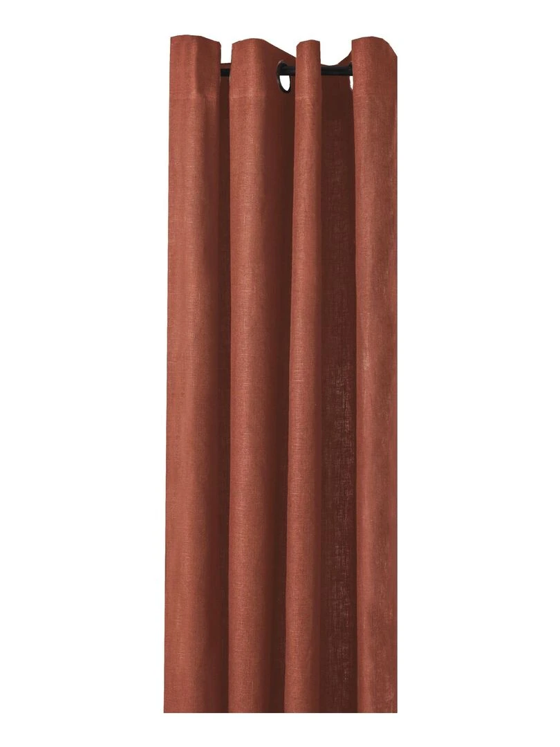 Rideau en lin avec œillets 'Deko&co' Rouge brique