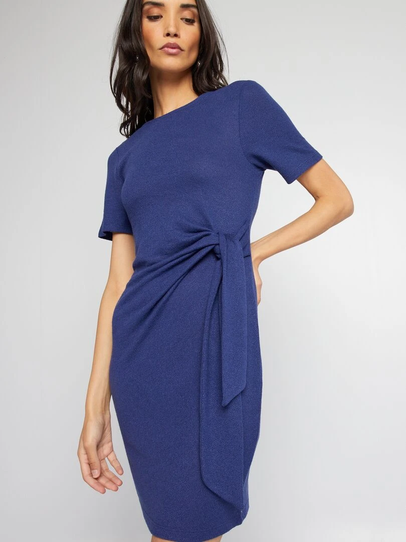 Robe style rustique à nœud Bleu
